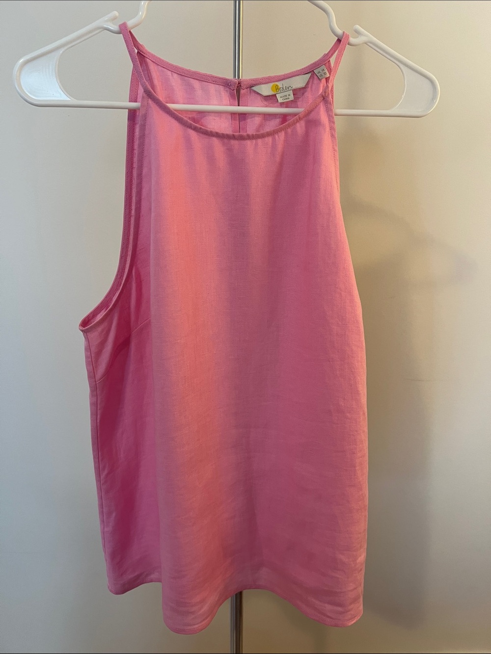 Boden Pink Linen Tank Top